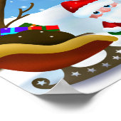 ウィンターサンタクロースと雪だるま ポスター (角)