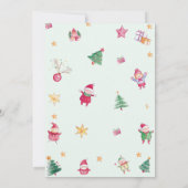 ウィンターサンタベビーベビーシャワー 招待状 (裏面)