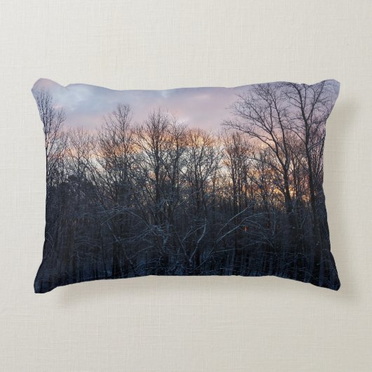 ウィンターサンライズIパステル自然景観 アクセントクッション (正面)