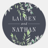 ウィンターサーパーソナライズされたゲ結婚ーズ ラウンドシール (正面)