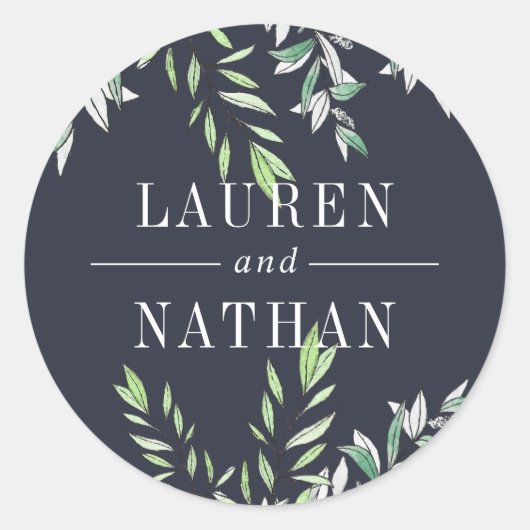 ウィンターサーパーソナライズされたゲ結婚ーズ ラウンドシール (正面)