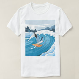 ウィンターサーファーカモメ、シーガルサーフィン、カモメT Tシャツ