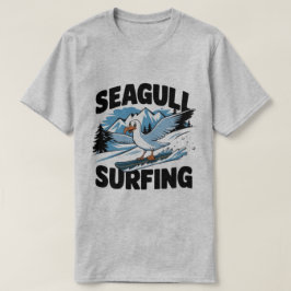 ウィンターサーファーカモメ、シーガルサーフィン、カモメT Tシャツ