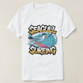 ウィンターサーファーカモメ、シーガルサーフィン、カモメT Tシャツ