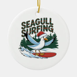 ウィンターサーファーシーガル、クリスマスシーガル セラミックオーナメント