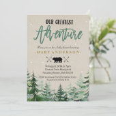 ウィンターザアドベンチャー開始ベビーシャワー招待状 招待状 (スタンド正面)