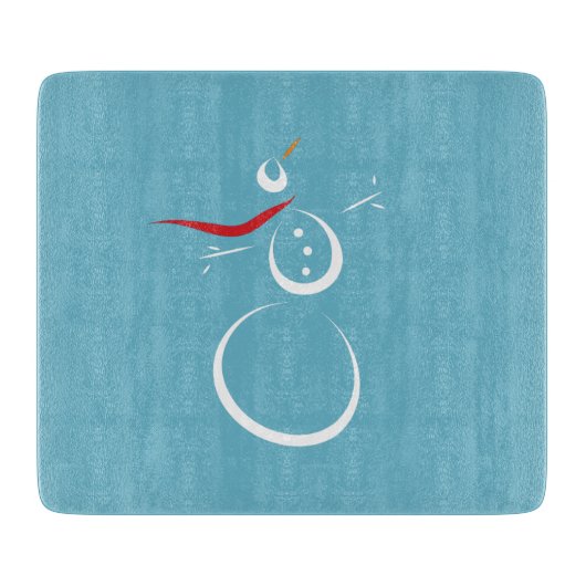 ウィンターシアンキュート雪だるま カッティングボード (正面)