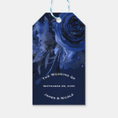 ウィンターシックフローラブルーバラはっきりした結婚式の引き出物 ギフトタグ (裏面)