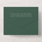 ウィンターシックボタニカルフローラグリーン結婚ズ オールインワン招待状 (裏面)