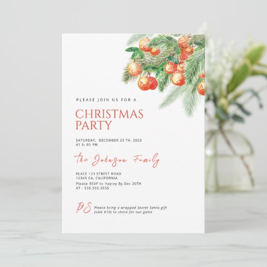 ウィンターシトラスクリスマスパーティの招待状 招待状 (スタンド正面)