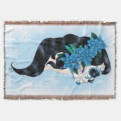 ウィンターシュガースカルブルースノーフレーク スローブランケット (正面)