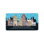 ウィンターシユニークティハウスクリスマス住所 シール (正面)