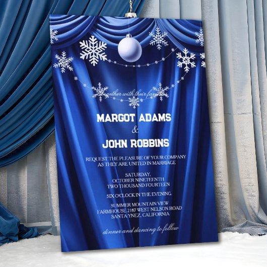 ウィンターシルクスノーフレークパール結婚フローラ 招待状