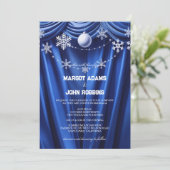 ウィンターシルクスノーフレークパール結婚フローラ 招待状 (スタンド正面)