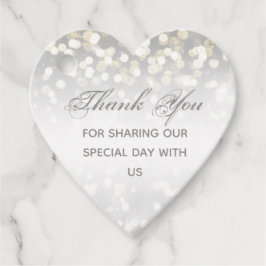 ウィンターシルバーと金ゴールドスパークル結婚ズ フェイバータグ