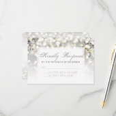ウィンターシルバーと金ゴールドスパークル結婚式招待状 招待状