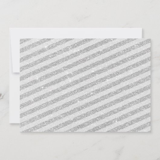 ウィンターシルバーグリッタースノーフレークありがとう写真 招待状 (裏面)