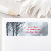 ウィンターシルバーグリッターツリーズホリデーウィンターウェディング ラベル (インサイチュ)