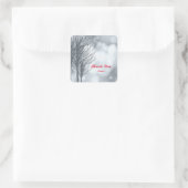 ウィンターシルバーグリッターツリーズホリデーパーティスティッカー スクエアシール (バッグ)