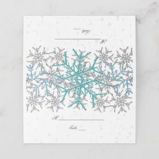 ウィンターシルバーターコイズ雪結婚片 プレイスカード (外部開封)