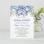 ウィンターシルバーネイビーブルースノーフレークブライダルシャワー 招待状 (スタンド正面)