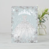 ウィンターシルバーブルースノーフレークキンセアニェラ 箔招待状 (立ち正面)