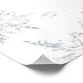 ウィンターシルバー結婚スノーフレークの歓迎サイン ポスター (角)