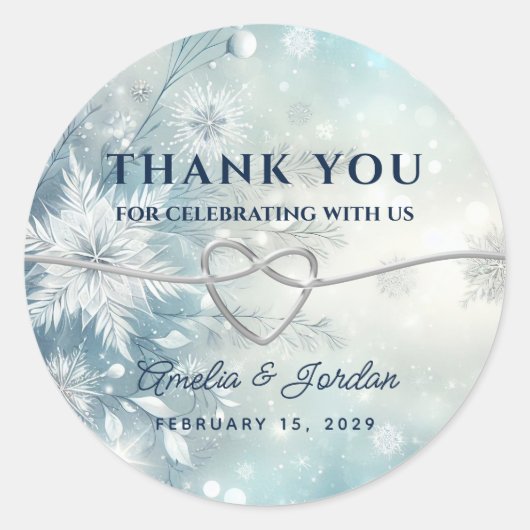 ウィンターシルバー結婚ズ・サンキュー ラウンドシール (正面)