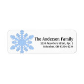 ウィンターシーズンブルースノーフレークアドレス ラベル (正面)