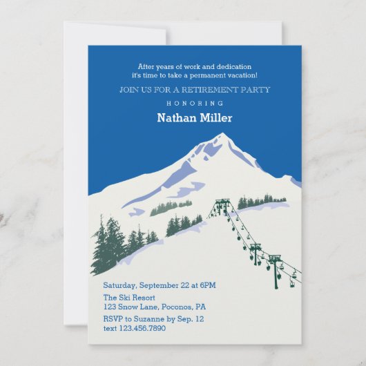 ウィンターシーンスキーリタイアメント招待状 招待状 (正面)