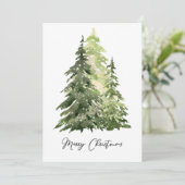 ウィンターシーンビジネスクリスマスツリーホリデーカード (スタンド正面)