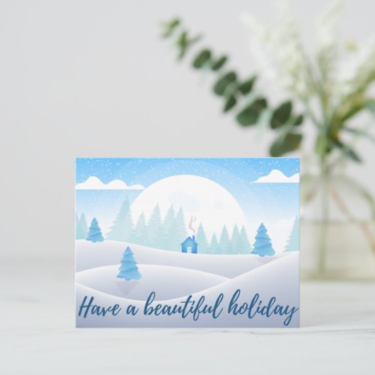 ウィンターシーンビューティフルホリデーポストカード ポストカード (スタンド正面)