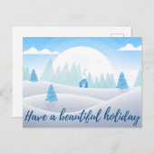 ウィンターシーンビューティフルホリデーポストカード ポストカード (正面/裏面)