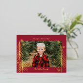 ウィンターシーンフォイルホリデーポストカードファミリー懇親会 箔シーズンポストカード (立ち正面)