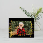 ウィンターシーンフォイルホリデーポストカードファミリー懇親会 箔シーズンポストカード (立ち正面)