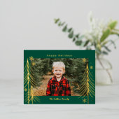 ウィンターシーンフォイルホリデーポストカードファミリー懇親会 箔シーズンポストカード (立ち正面)