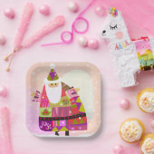 ウィンタージョイスサンタ7インチスクエア紙プレート ペーパープレート (パーティー)