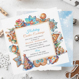 ウィンタースウォーターカラーハolidayクッキー交換ベイビーシャー 招待状