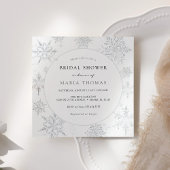 ウィンタースエレガントノーフレークブライダルシャワー 招待状