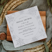 ウィンタースエレガントノーフレークブライダルシャワー 招待状