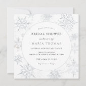 ウィンタースエレガントノーフレークブライダルシャワー 招待状 (正面)
