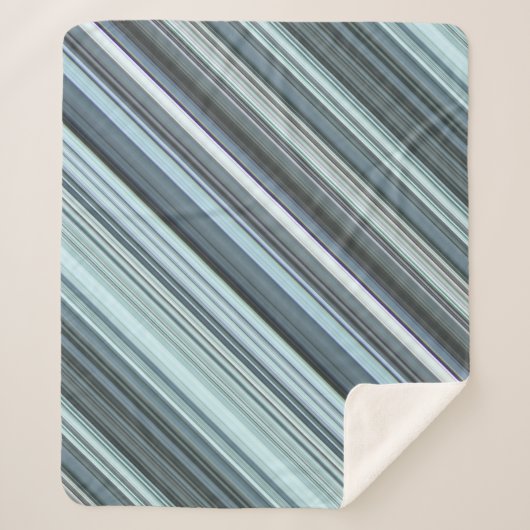 ウィンタースカイアクアブルーストライプ シェルパブランケット (正面)