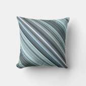 ウィンタースカイアクアブルーストライプ&プレイド クッション (正面)
