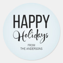 ウィンタースキーのハッピーホリデーズシール