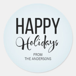ウィンタースキーのハッピーホリデーズシール ラウンドシール