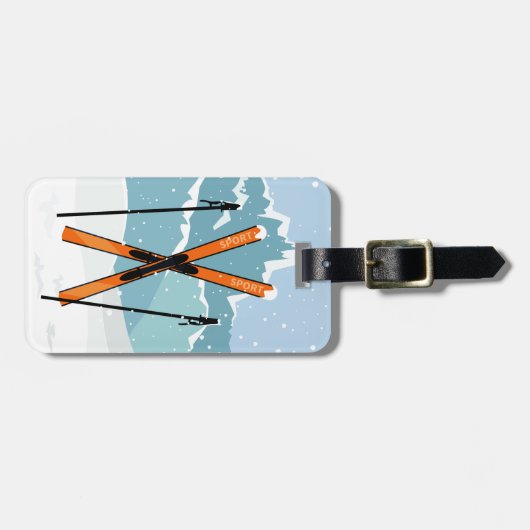 ウィンタースキーカスタムの荷物札 ラゲッジタグ (正面横)