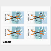 ウィンタースキーカスタム文字シール 長方形シール (シート)