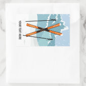 ウィンタースキーカスタム文字シール 長方形シール (バッグ)