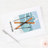 ウィンタースキーカスタム文字シール 長方形シール (封筒)