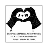 ウィンタースキーグローブハンズハートシェイプ差出人住所 ラバースタンプ (インプリント)